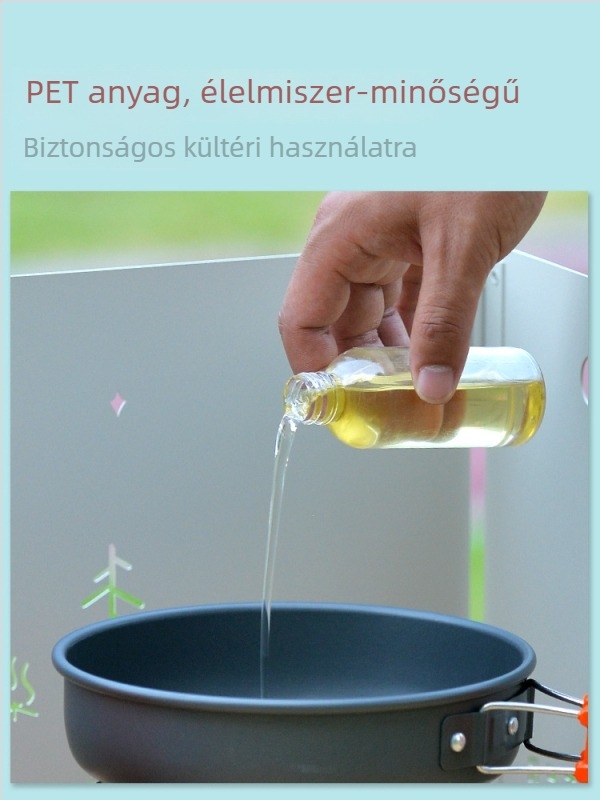 Kültéri hordozható fűszerpalack készlet barbecue-hoz – lezárt olaj- és fűszerpalackok egy dobozban kempingezéshez