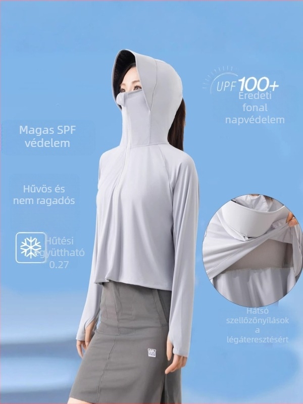 Nylon eredeti fonalból készült divatos köpeny UPF 100+ napsugárvédelmével, casual Ice Silk, nőknek