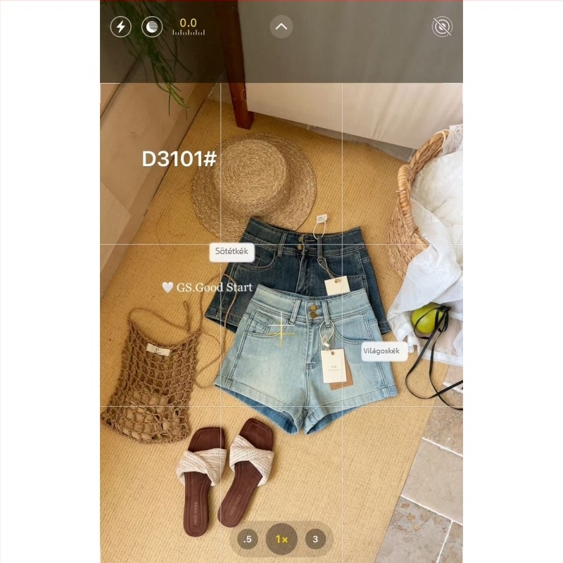 GS.GOOD START Női magas derekú denim rövidnadrág – retro mosott, tavasz-nyári divat, D3101
