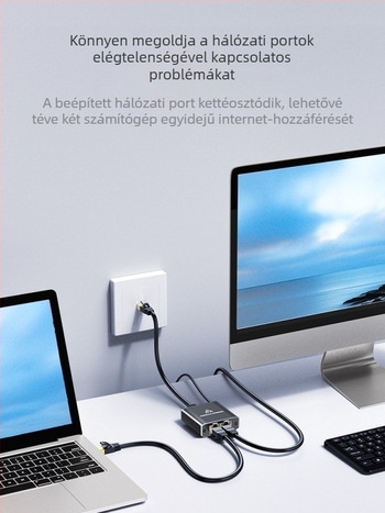 Darwen 1–2 hálózati osztóadapter egyidejű internet-hozzáféréssel, gigabites