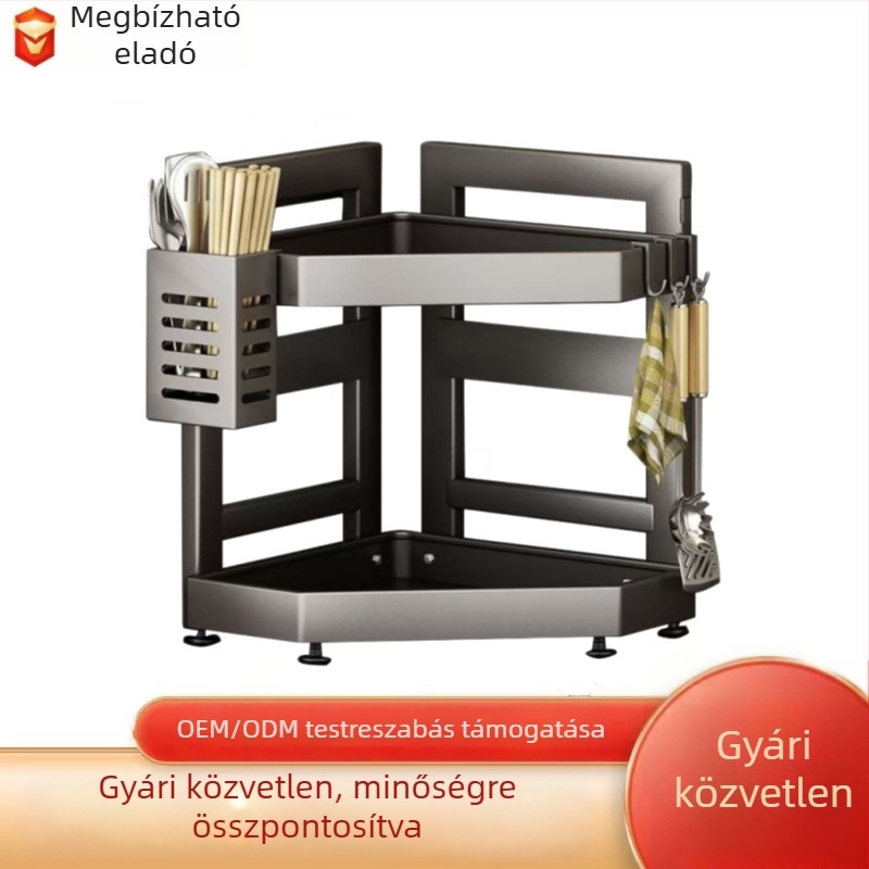 Személyre szabott konyhai fűszertartó, állítható többrétegű tároló a konyhapulton, szénacél, modern minimalista stílus