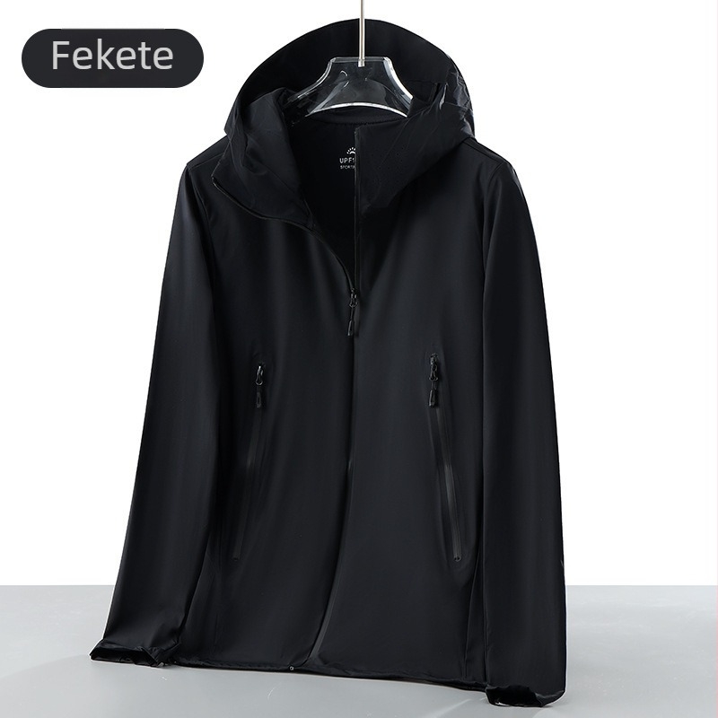 Nyári unisex kapucnis dzseki UV védelemmel, könnyű nylon anyagból, kültéri használatra, UPF50+, gyorsan szárad