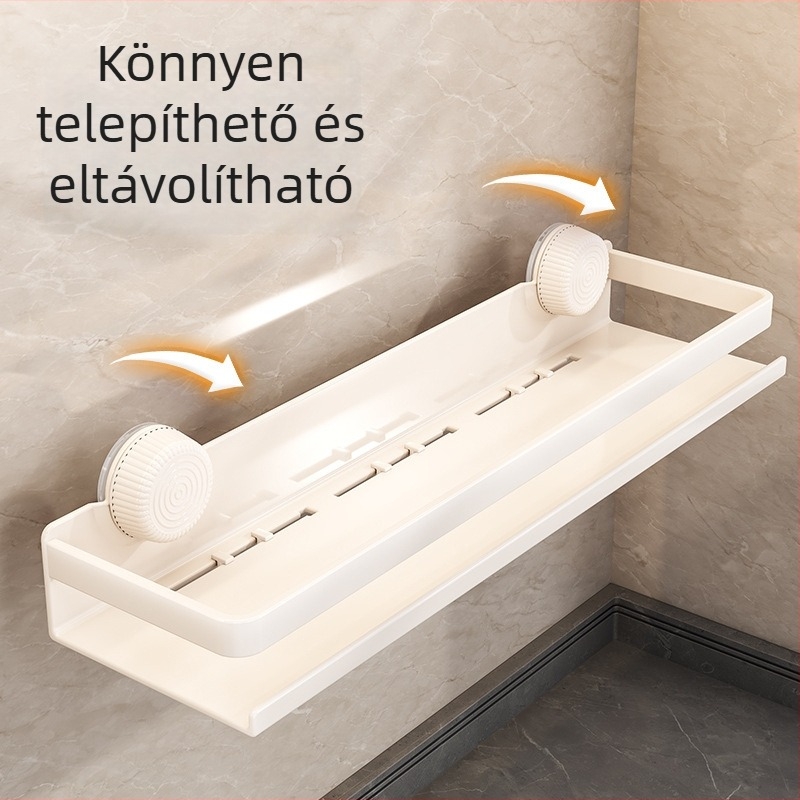 Fali vákuumos rögzítésű fűszer- és sótartó, fúrás nélkül, többfunkciós tároló, szénacélból, fehér vagy szürke, modern minimalist stílus, akasztókkal