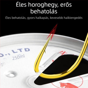 Ólomból készült fejű horog, réz fejjel, 45° felfelé néző, hagyományos folyó- és pontyhorgászathoz, méret 3