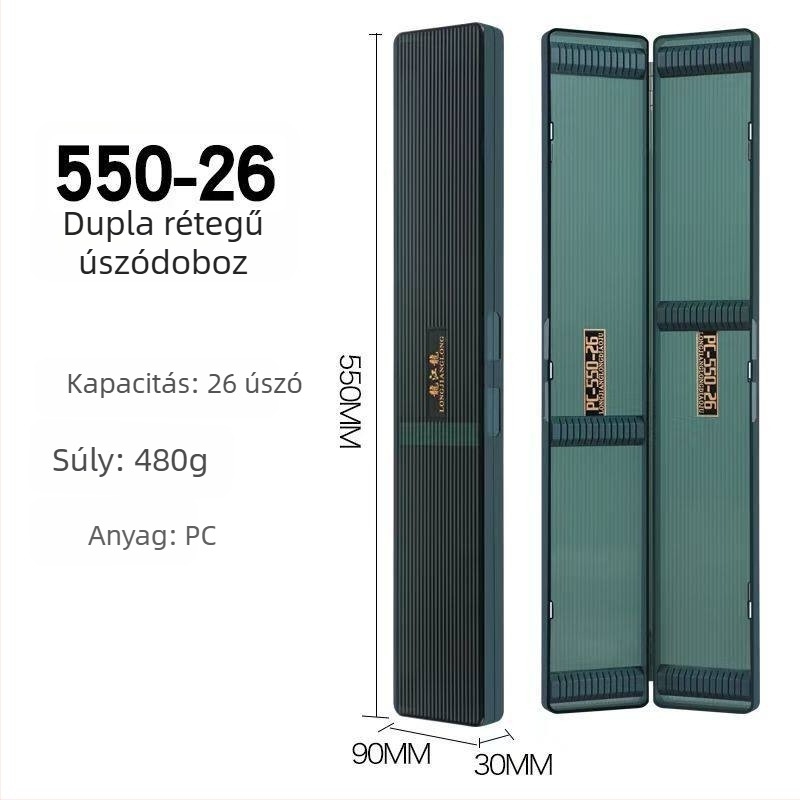 Longjiang Long 650-26 PC úszó doboz, nagy kapacitású, kétszintes, horgászfelszereléshez