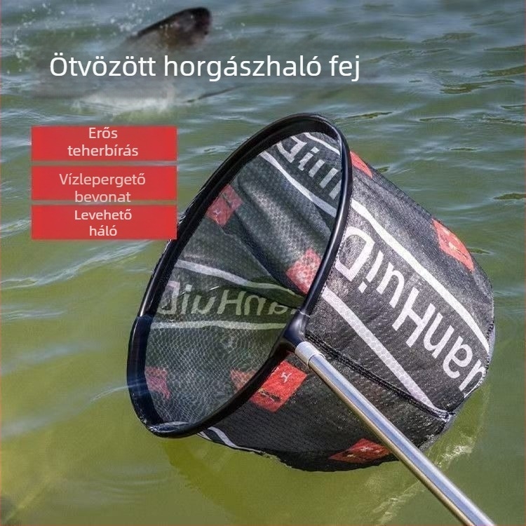 Alumínium ötvözetből készült hálófej integrált kerettel — anti-horgos tervezés, versenyszerű muska horgászathoz