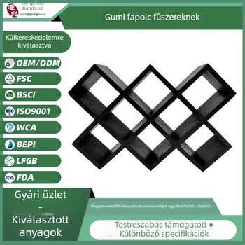 Kaucsukfából készült konyhai fűszerrak és pohár rendező