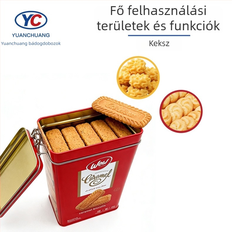 Gyárilag testre szabott élelmiszer-minőségű fémdoboz vasdrót fedéllel – snackek, szárított gyümölcsök és tárolás a konyhában