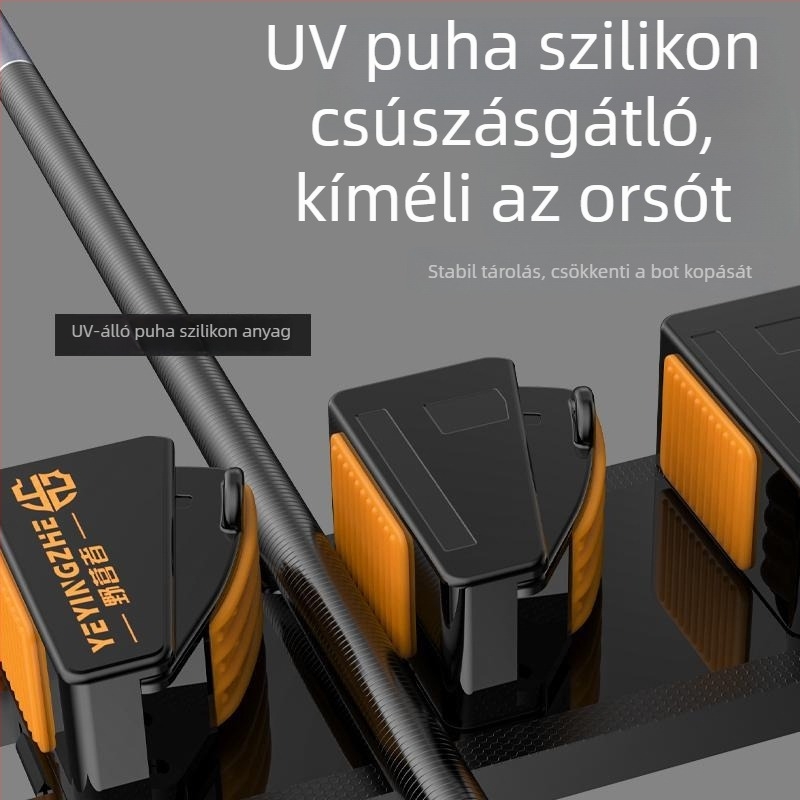 Kempinges gyorskioldású horgászbot tartó, falra szerelhető, fúrás nélkül, csipestartó a botokhoz, horgászbotok tárolása