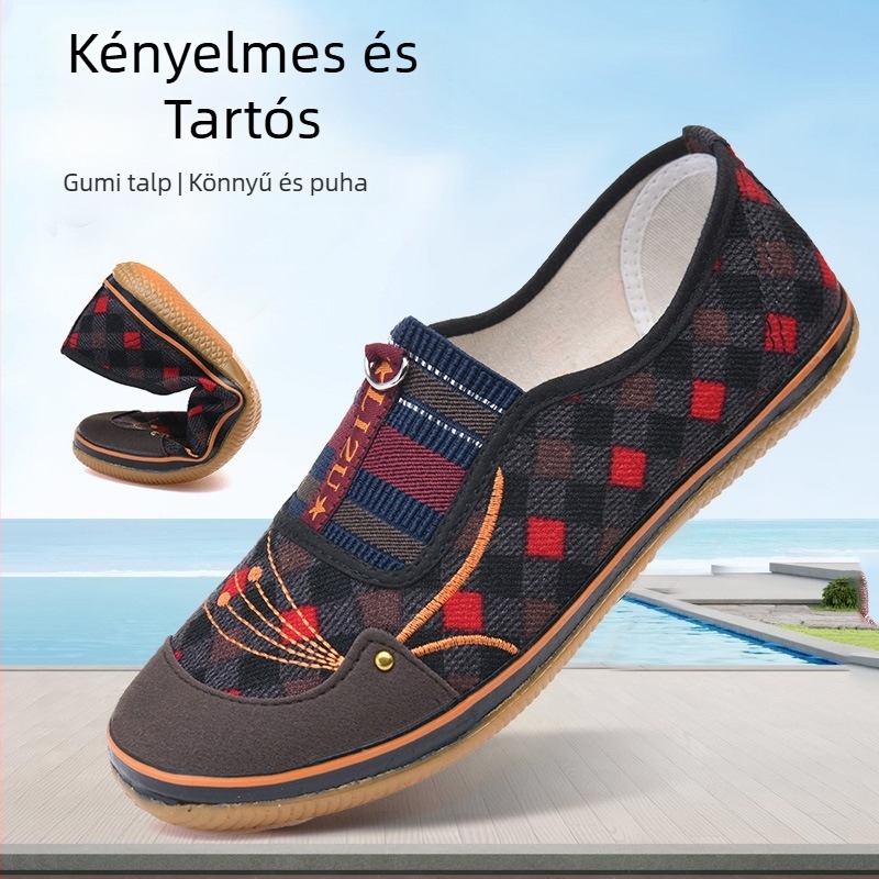 Női munkacipő gumírozott talppal, hétköznapi textilcipő, tartós csúszásmentes kialakítás