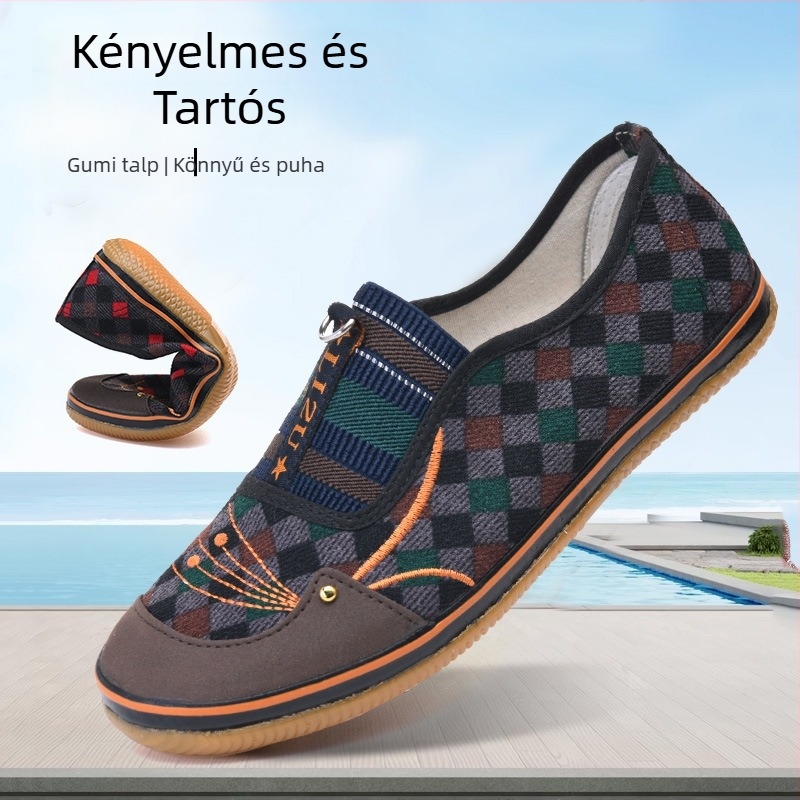Női munkacipő gumírozott talppal, hétköznapi textilcipő, tartós csúszásmentes kialakítás