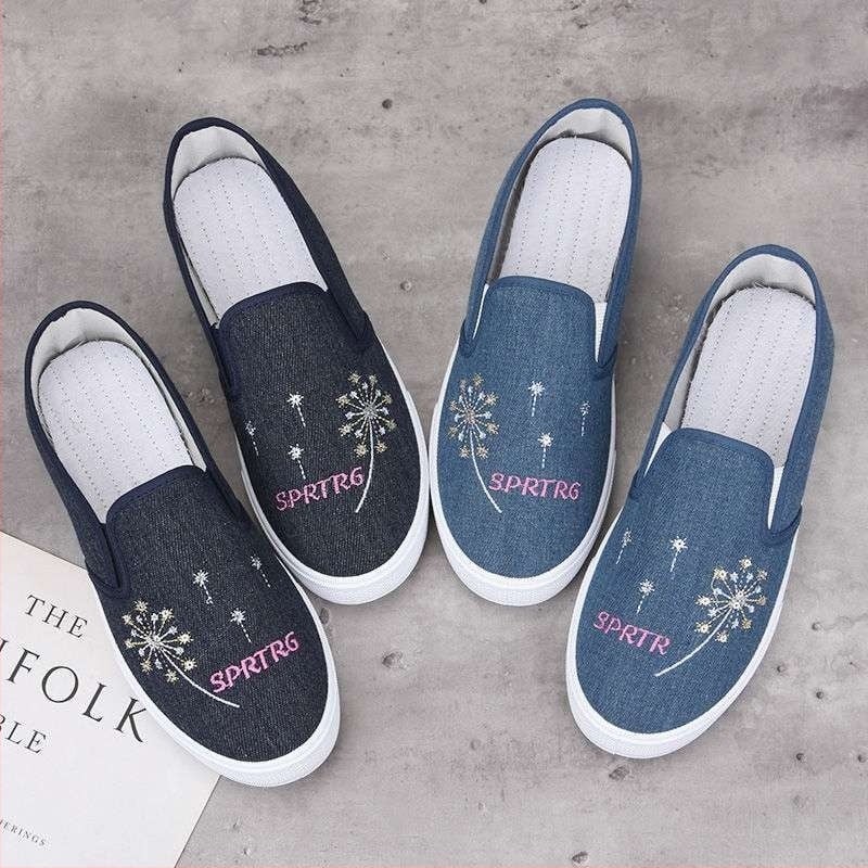 Old Beijing női vászoncipő, tavasz–ősz, puha talppal, csúszásmentes, slip-on, koreai stílusú hétköznapi lapos cipő
