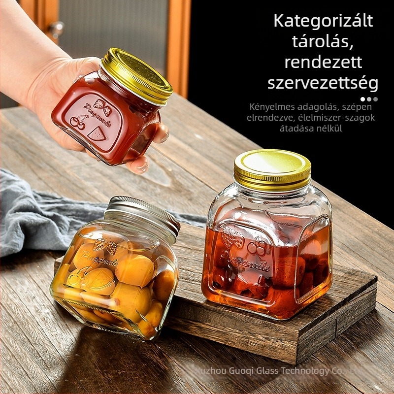 Személyre szabott boroszilikát üvegből készült zárható élelmiszer-tároló – átlátszó, hengeres kivitel