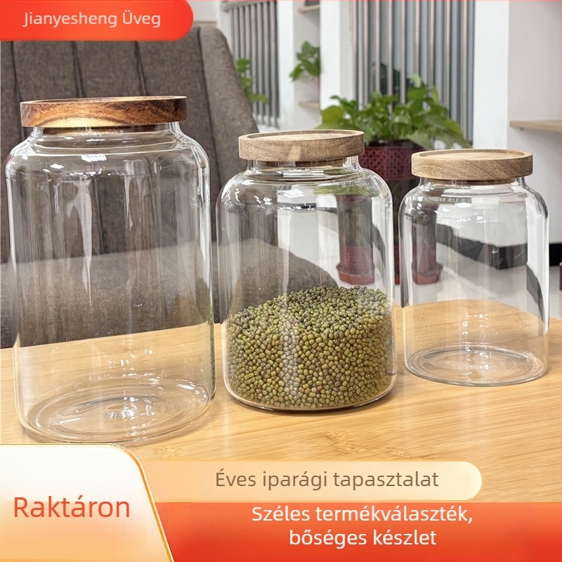 Zárható boroszilikát üvegtároló mandarinhéj és tea számára, nagy kapacitású