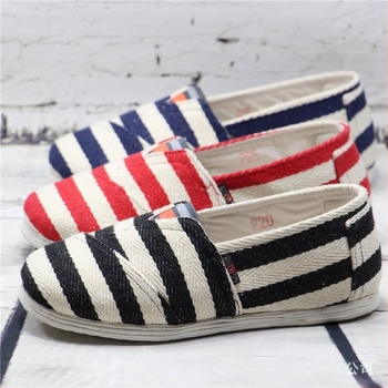 Női casual vászoncipő Old Beijing stílusban, kézzel készített, többszörös rétegezésű talppal, 100% pamut, slip-on, terhes nőknek