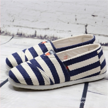 Női casual vászoncipő Old Beijing stílusban, kézzel készített, többszörös rétegezésű talppal, 100% pamut, slip-on, terhes nőknek