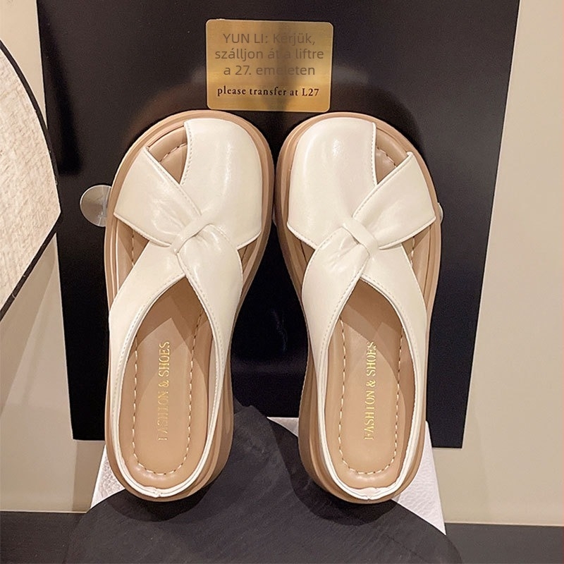 Üreges, lélegző ezüst színű zárt orrú slip-on papucs nőknek, nyárra