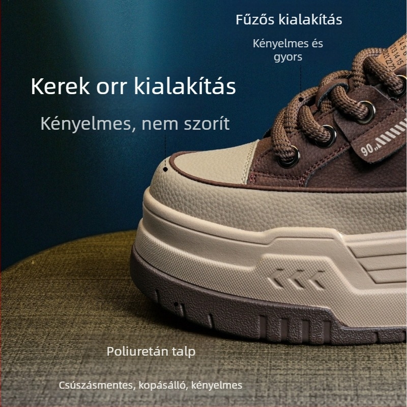 Női cipő rejtett magassággal és platformmal, fűzős, tavasz–ősz