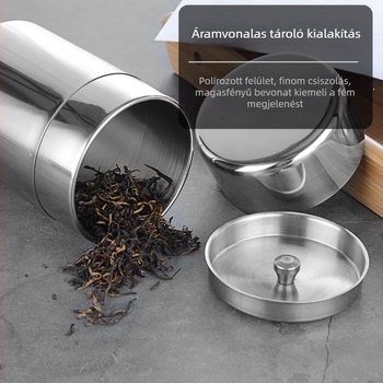 304 rozsdamentes acél teásdoboz, légmentes tea tároláshoz