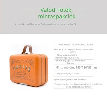 Szív alakú fémdoboz ebédes doboz zárható füllel, kekszek és édességek tárolására