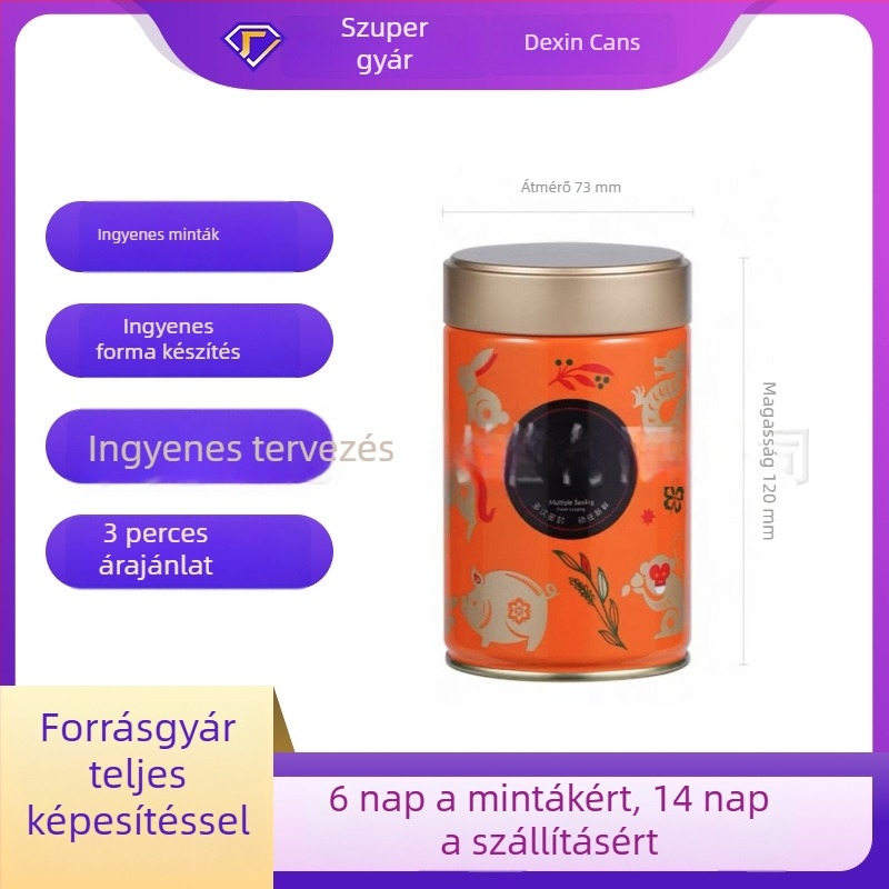 150-200 g matcha por fém konzervdoboza csattos záródással, tinlemez anyagú csomagolás