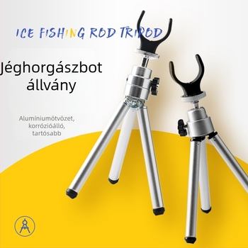 Jéghorgászati állvány alumíniumötvözetből, összecsukható háromszög tartó