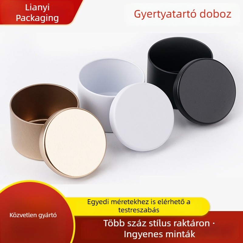 8oz egyenes fémdoboz, zárható, illatos gyertyákhoz és teához, ónlemez doboz logónyomási lehetőséggel