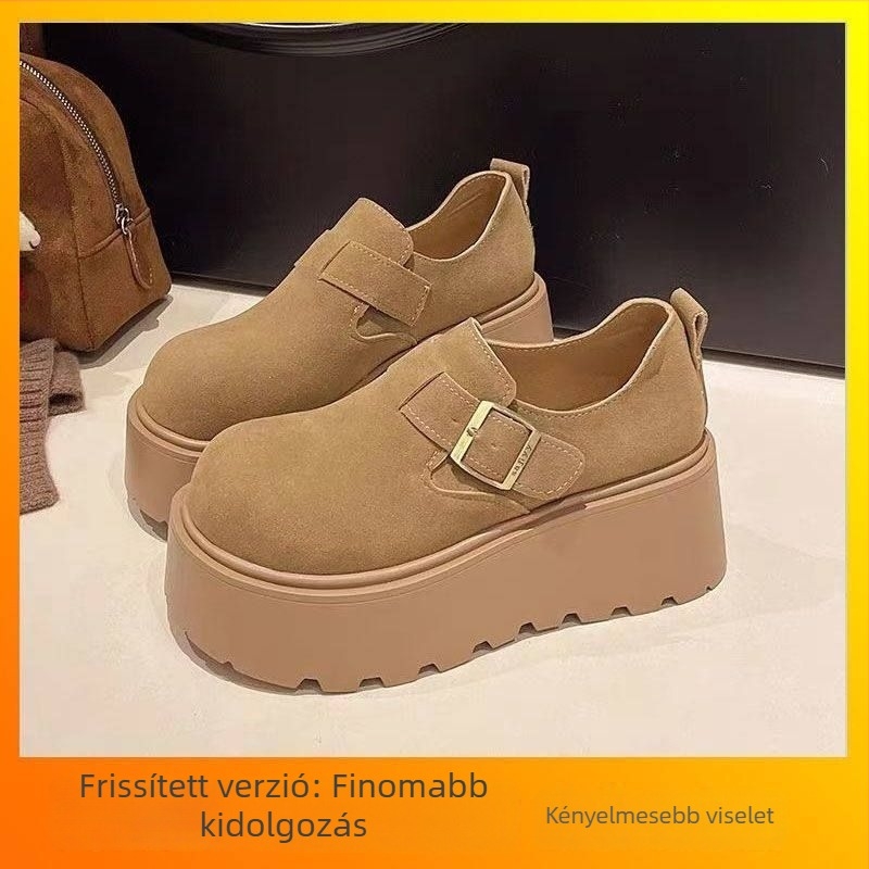 Női vastag talpú loafer cipők, platformos, 2025 tavasz – új modell, retro stílus