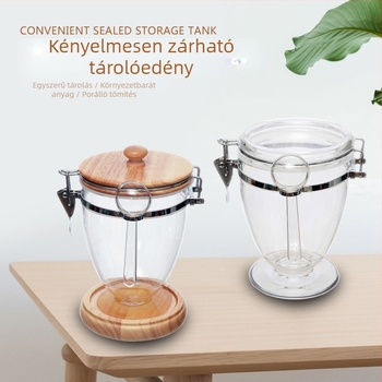 Kinder akril kávétároló edény, nedvességálló, átlátható, modern minimalista stílus