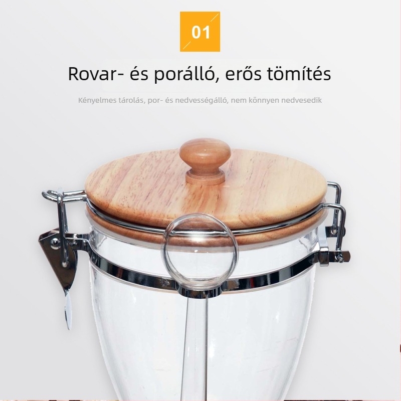 Kinder akril kávétároló edény, nedvességálló, átlátható, modern minimalista stílus