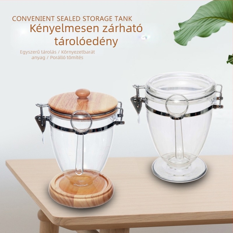 Kinder akril kávétároló edény, nedvességálló, átlátható, modern minimalista stílus