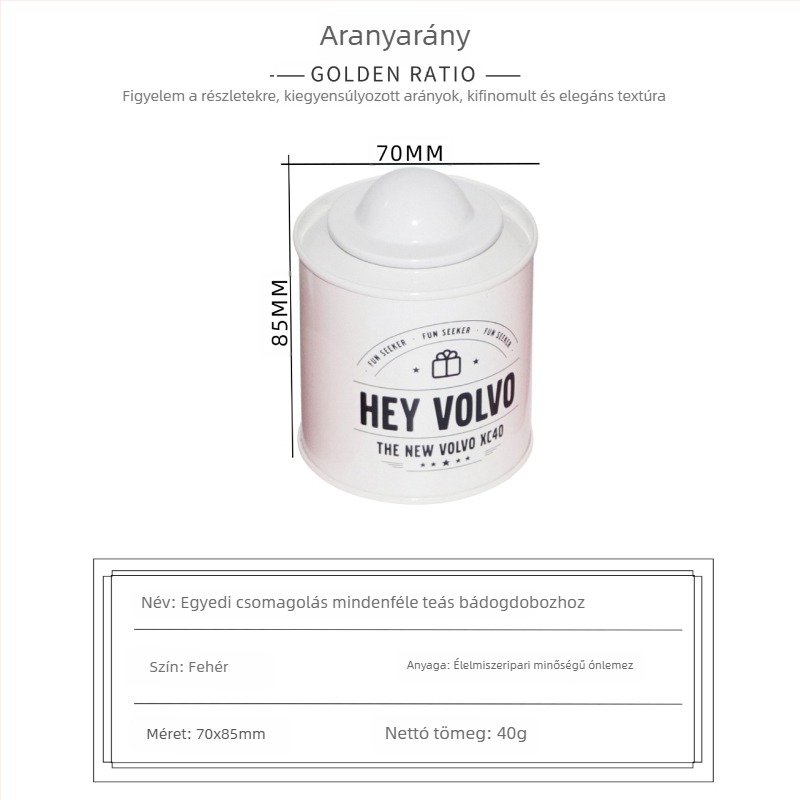 Dianhong tea kör alakú fémdoboz, zárt fém teás tároló doboz