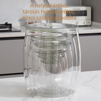 Zárható kör alakú tárolóedény diófélék, gabonák, teák, szárított gyümölcsök, gyógynövények és mandarinhéj számára, 4,1–5 L, PET, nedvességálló