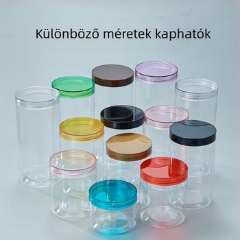 Személyre szabható élelmiszer-kannák és műanyag palackok diófélékhez és aszalt gyümölcsökhöz, lezárt tartályok