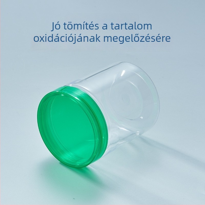 Személyre szabható élelmiszer-kannák és műanyag palackok diófélékhez és aszalt gyümölcsökhöz, lezárt tartályok