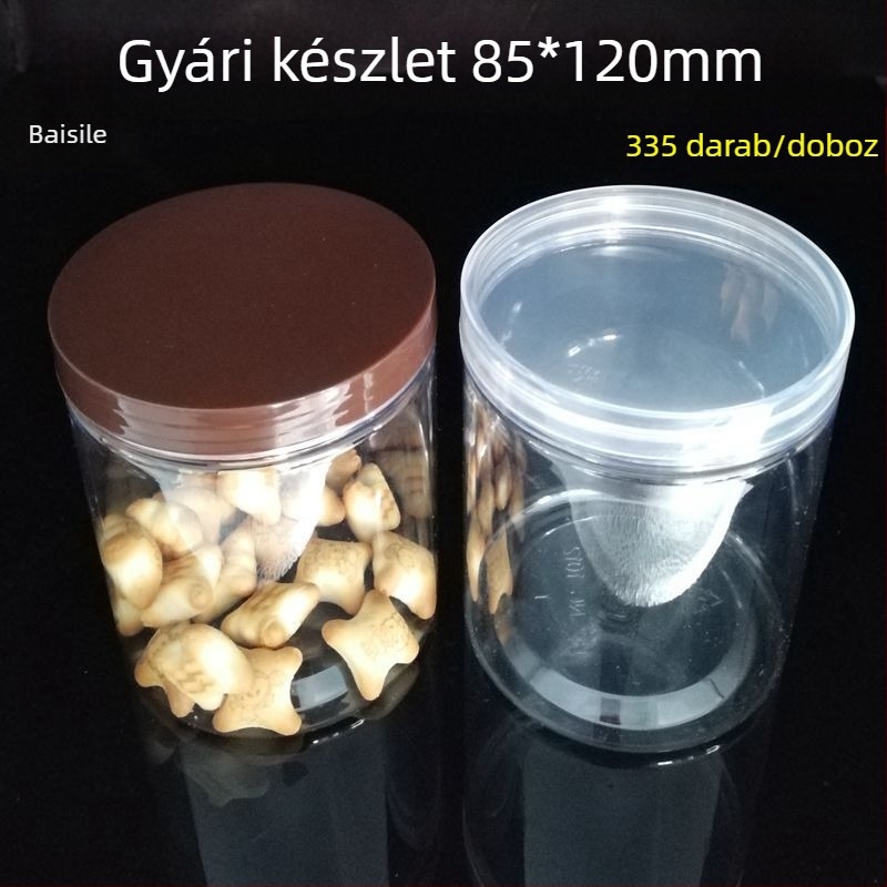 85×120 PET műanyag üveg fedővel, csomagoláshoz illatos teához, dióhoz, aszalt gyümölcsökhöz és csokoládéhoz, 550 ml