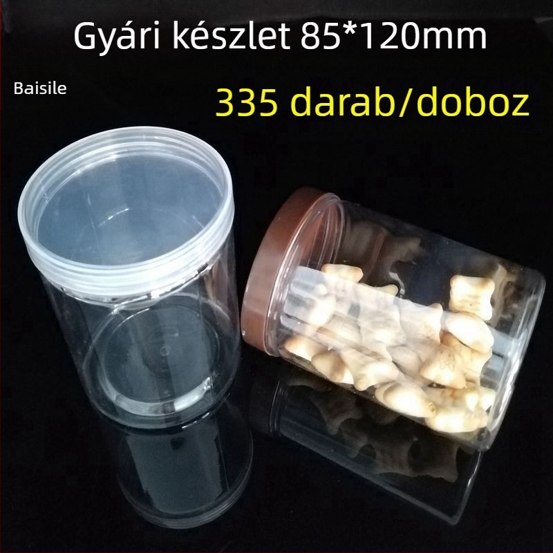85×120 PET műanyag üveg fedővel, csomagoláshoz illatos teához, dióhoz, aszalt gyümölcsökhöz és csokoládéhoz, 550 ml