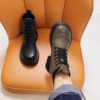 Női vintage Martin csizmák, fleece bélés minden évszakra, 2025-ös új modell brit stílusban, vastag talpú rövid csizma