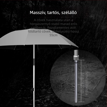 Rozsdamentes acél talp és alsó rúd horgásznapernyőhöz