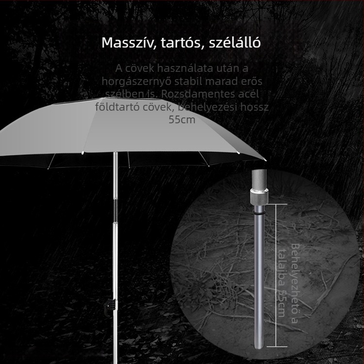 Rozsdamentes acél talp és alsó rúd horgásznapernyőhöz