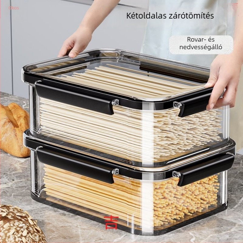 Nagy kapacitású tészta tároló doboz, zárt edény száraz tészta számára