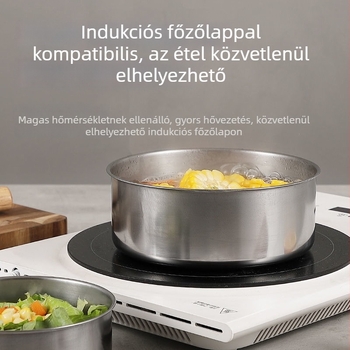 Mágneses rozsdamentes acél élelmiszer-tároló edények, zárható hűtőszekrényben tároláshoz, háztartási ebédes dobozok, öt darabos készlet