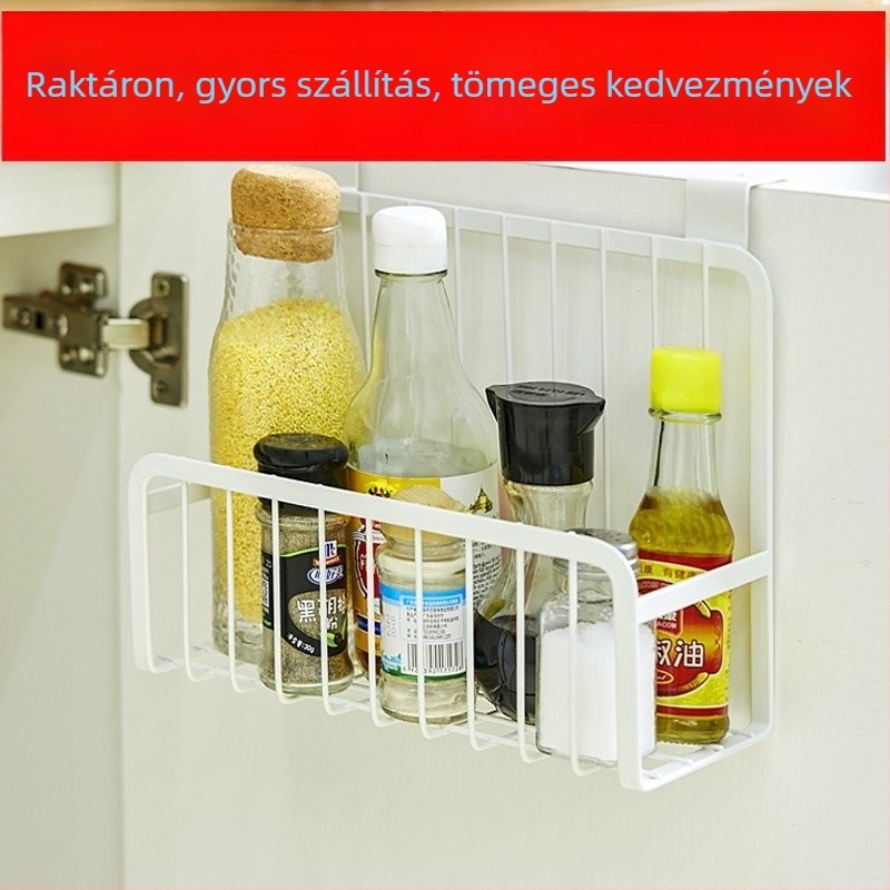 Rozsdamentes acél ajtó mögötti kosár, többfunkciós tároló konyhához és fürdőszobához, fúrás nélküli szerelés