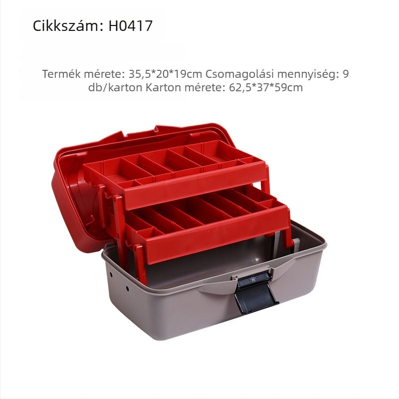 Starfish Összecsukható, többfunkciós horgászdoboz felszerelési kiegészítőkhöz és csalikhoz, hordozható H416