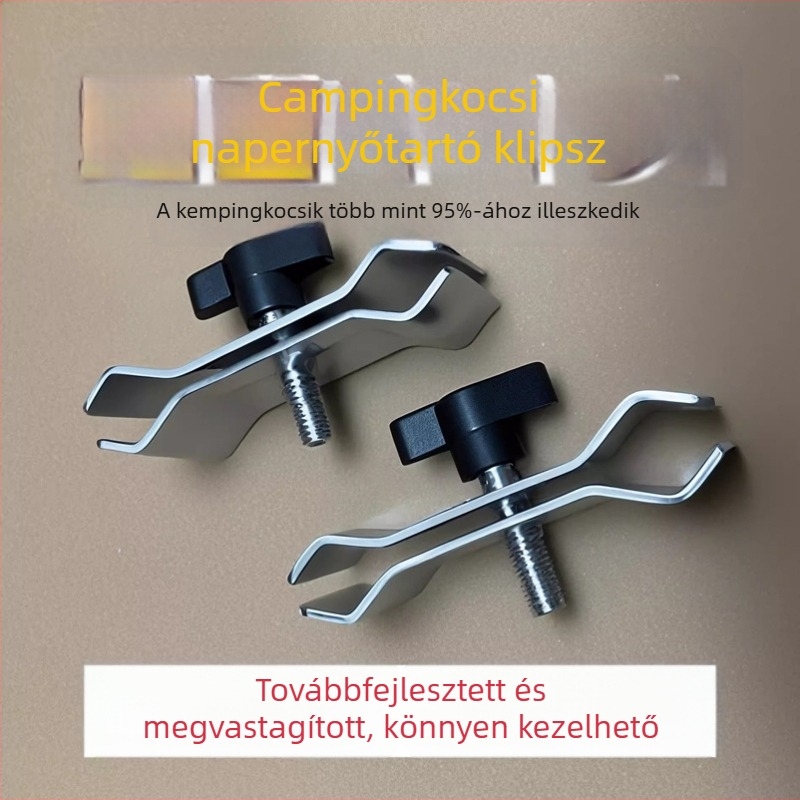 Erős, stabil kültéri esernyőcsipesz — univerzális rögzítő tartozék kempingkocsikhoz, horgász székekhez, piac-standokhoz és kis kocsikhoz