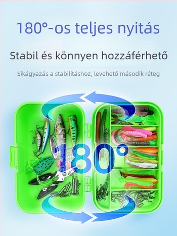 Weihe Sports Mini hordozható horgász felszerelés kiegészítőinek doboza, kisebb alkatrészekhez tartozó szerszámos doboz, kétszintes tároló, PP anyag