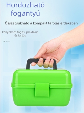 Weihe Sports Mini hordozható horgász felszerelés kiegészítőinek doboza, kisebb alkatrészekhez tartozó szerszámos doboz, kétszintes tároló, PP anyag