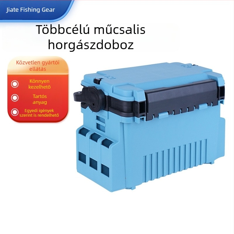 Nagy kapacitású csalihorgász doboz kültéri használatra, többfunkciós tároló