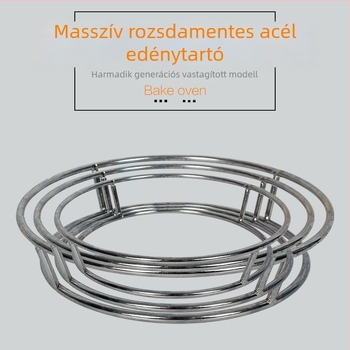 Nem mágneses rozsdamentes acél wok állvány hőszigetelő gyűrűvel, tömör kerekcsőből készült konyhai tárolóállvány