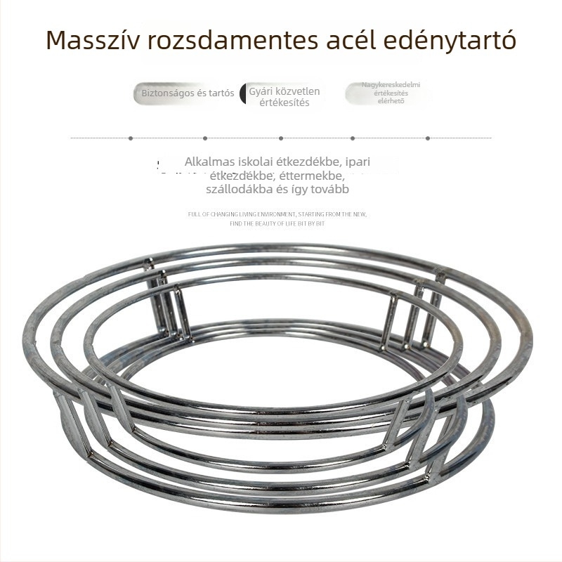 Nem mágneses rozsdamentes acél wok állvány hőszigetelő gyűrűvel, tömör kerekcsőből készült konyhai tárolóállvány